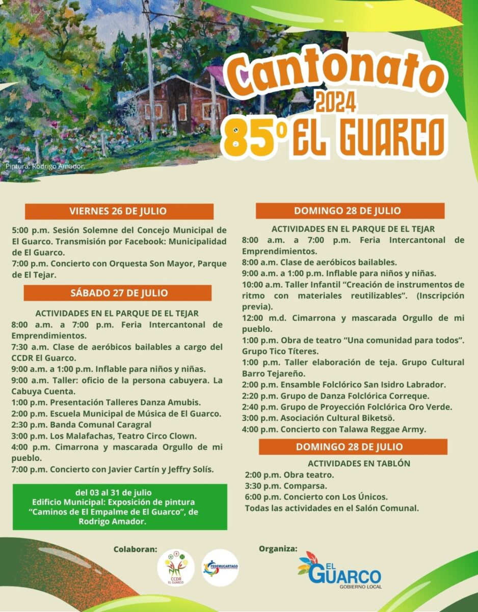 Actividades de cierre de la celebración del cantonato 85 de El Guarco