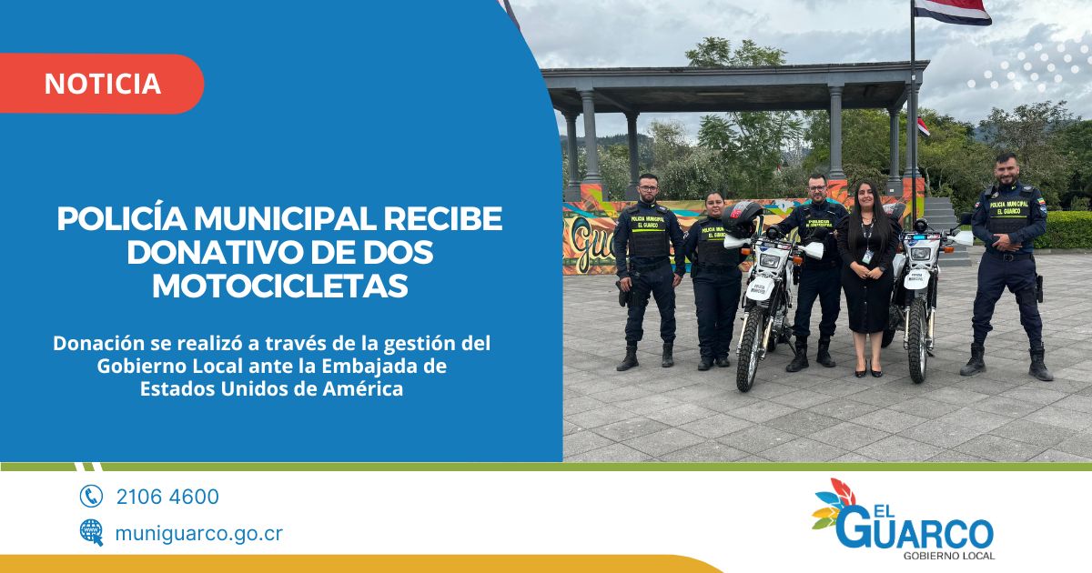 Donación de motocicletas a la Policía Municipal