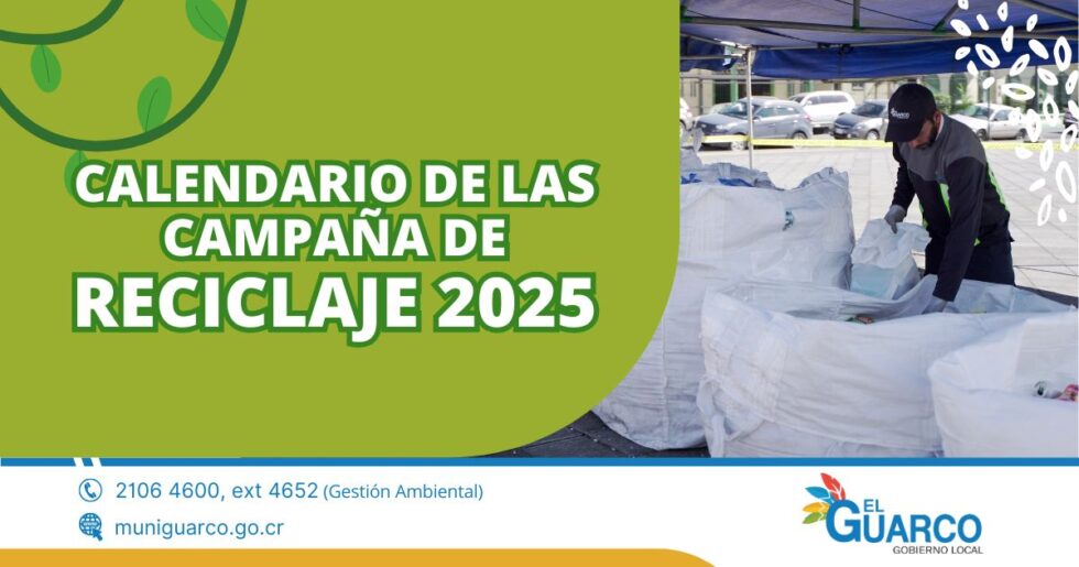 Calendario de las campañas de reciclaje para el 2025.