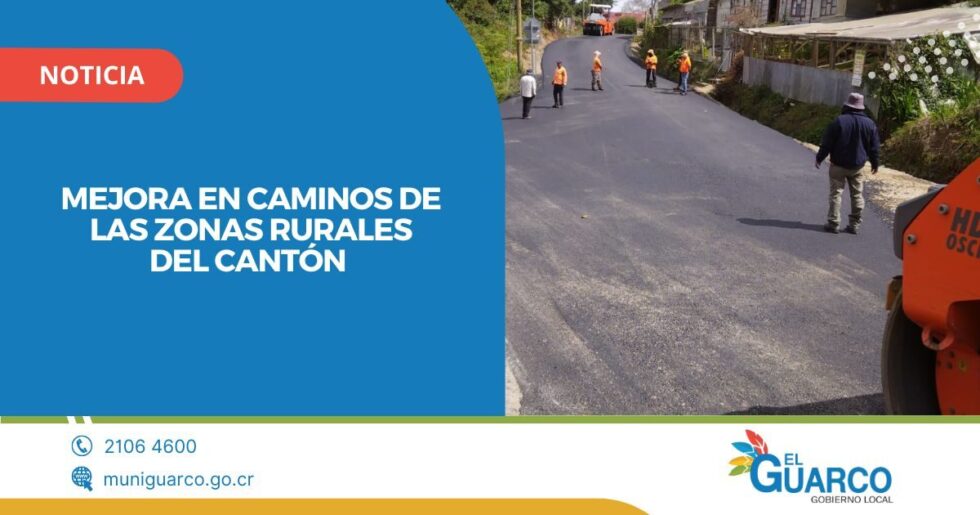 Mejora en caminos de las zonas rurales del cantón