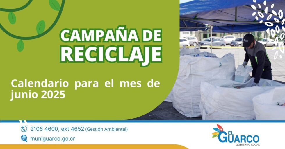 Calendario de las campañas de reciclaje para el mes de junio 2025