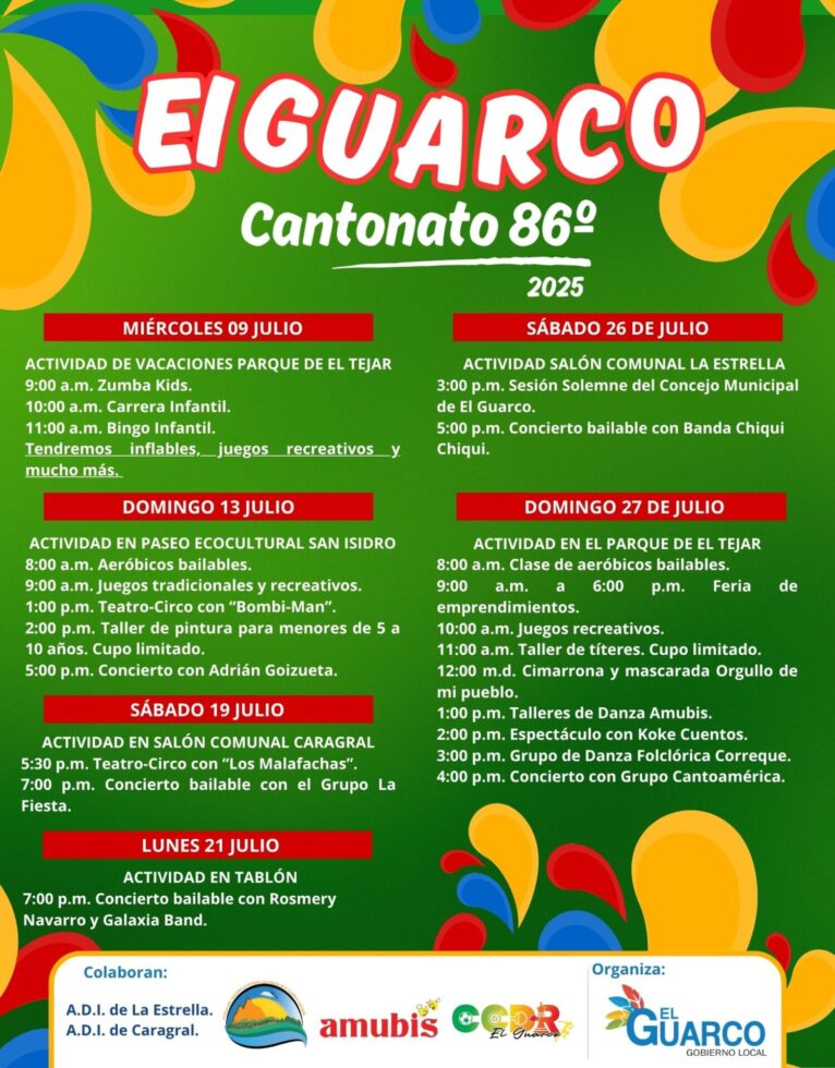 Programación cantonato 86 de El Guarco