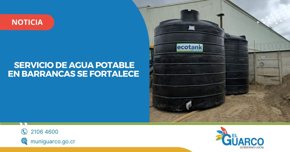 Donación de tanques mejorará servicio de agua potable en la comunidad de Barrancas