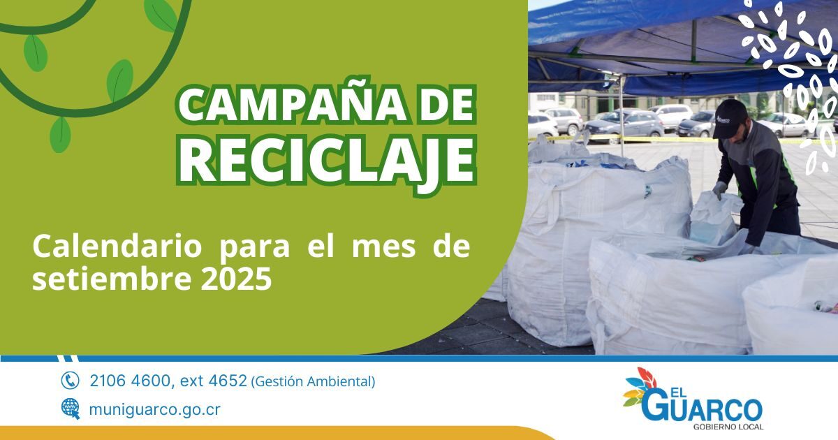 Calendario de las campañas de reciclaje para setiembre 2025.